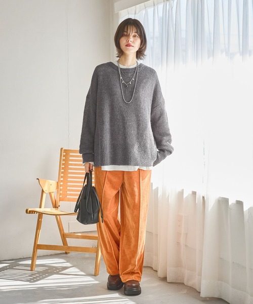 アルパカウールMIXニットプルオーバー（ニット/セーター）｜niko