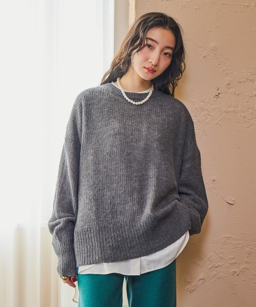 80s90sNew Zealand製 アルパカ コマンドニットセーター ネイビー 80s90sNew Zealand製 アルパカ コマンドニットセーター ネイビー