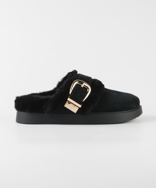 STEVE MADDEN（スティーブマデン）の「ファーバックルサボ/S.MADDEN COZYUP-VA（スリッポン・レディース・タン/ブラック・22.5cm/23.0cm/23.5cm/23.5-24/24.0cm/24.5cm）」の5枚目の写真