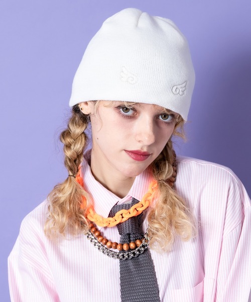 セール】an meets zakka 天使の羽ラメ刺繍ニットビーニー（ニット