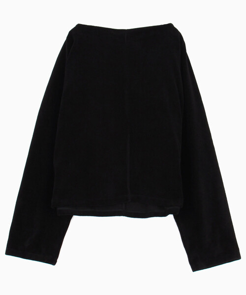 BASERANGE（ベースレンジ）の「Baserange/ベースレンジ TRE SWEATSHIRT / PUTR-VE-WI25 / Vネック ベロアトップ（Tシャツ/カットソー・レディース・ブラック・SMALL）」の5枚目の写真
