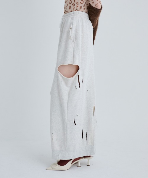 Broken Long Slit Skirt/ブロークンロングスリットスカート