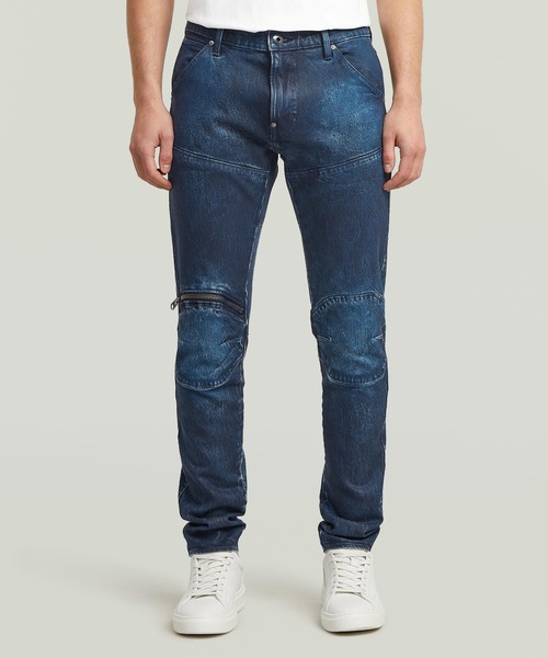 G-STAR(ジースター)の「5620 3D ZIP KNEE SKINNY JEANS/立体裁断スキニージーンズ/バイカーデニムパンツ/レザーライクコーティング加工(デニムパンツ・メンズ・ダークインディゴブルー・34/30/33/30/32/30/31/30/30/30/29/30/28/30/36/32/33/32/32/32/34/32)」の1枚目の写真
