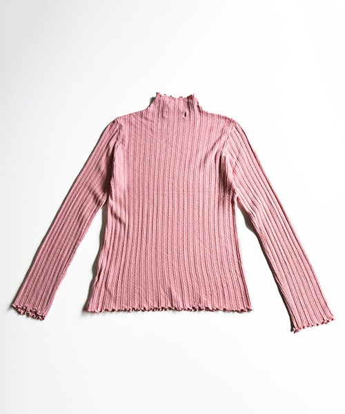 VIBGYOR（ヴィブジョー）の「スリムリブ編み ハイネックニット / ベーシック韓国 Y2K 美シルエット 秋冬(CZ)（ニット/セーター・レディース・グレー/ベージュ/ホワイト/ピンク/ブラック/ライトベージュ/アイボリー/イエロー・FREE）」の19枚目の写真