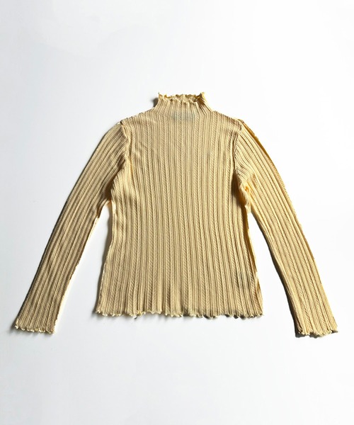 VIBGYOR（ヴィブジョー）の「スリムリブ編み ハイネックニット / ベーシック韓国 Y2K 美シルエット 秋冬(CZ)（ニット/セーター・レディース・グレー/ベージュ/ホワイト/ピンク/ブラック/ライトベージュ/アイボリー/イエロー・FREE）」の21枚目の写真