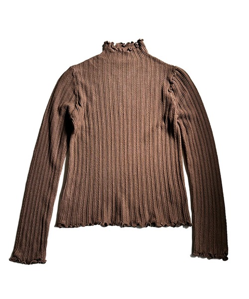 VIBGYOR（ヴィブジョー）の「スリムリブ編み ハイネックニット / ベーシック韓国 Y2K 美シルエット 秋冬(CZ)（ニット/セーター・レディース・グレー/ベージュ/ホワイト/ピンク/ブラック/ライトベージュ/アイボリー/イエロー・FREE）」の9枚目の写真