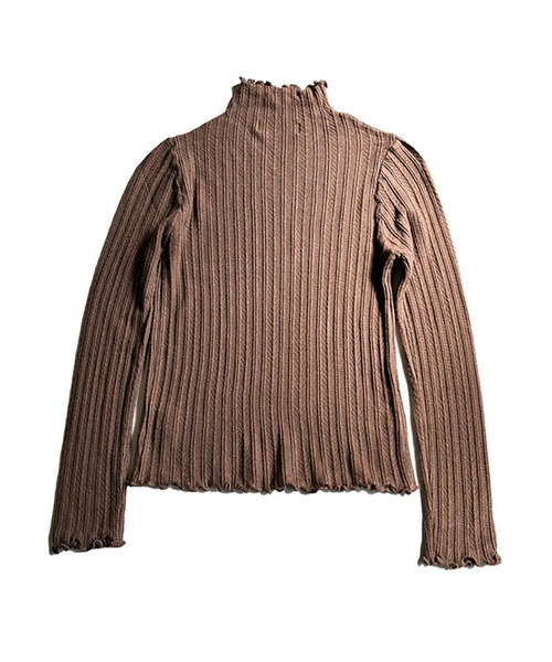 VIBGYOR（ヴィブジョー）の「スリムリブ編み ハイネックニット / ベーシック韓国 Y2K 美シルエット 秋冬(CZ)（ニット/セーター・レディース・グレー/ベージュ/ホワイト/ピンク/ブラック/ライトベージュ/アイボリー/イエロー・FREE）」の10枚目の写真