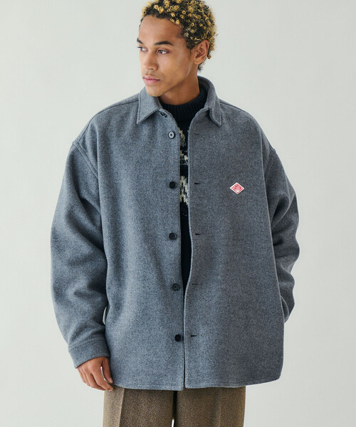 DANTON ウールジャケット チャコールグレー DANTON | ウールメルトン シャツジャケット MEN（その他アウター