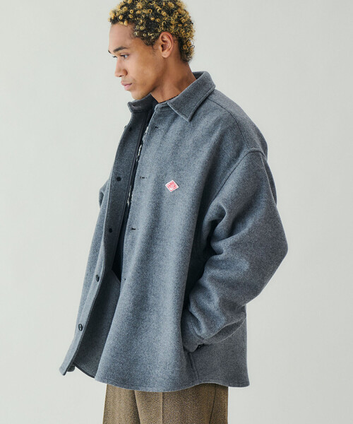 DANTON ウールジャケット チャコールグレー DANTON | ウールメルトン シャツジャケット MEN（その他アウター