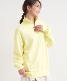 Cutie Blonde | 8色の選べる楽しさ ハーフジップ オーバーサイズスウェット(スウェット)