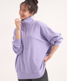 Cutie Blonde | ハーフジップ オーバーサイズスウェット(スウェット)