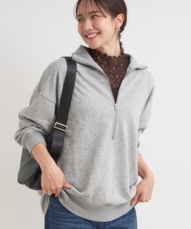 Cutie Blonde | 8色の選べる楽しさ ハーフジップ オーバーサイズスウェット(スウェット)