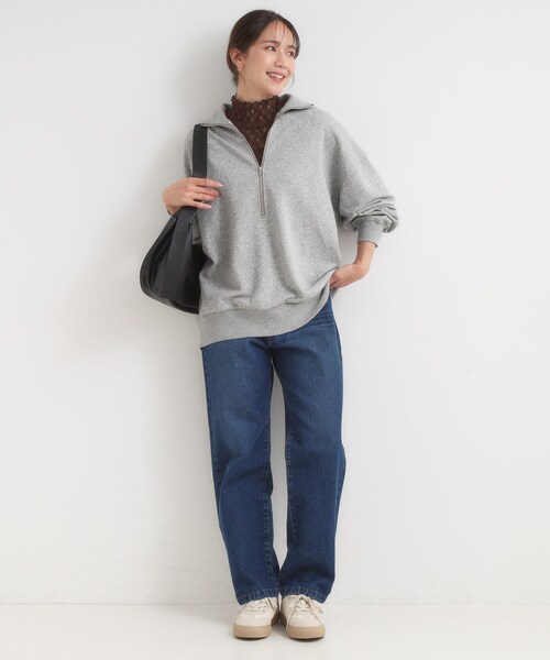 Cutie Blonde（キューティーブロンド）の「8色の選べる楽しさ ハーフジップ オーバーサイズスウェット（スウェット・レディース・アイボリー/グレー/チャコールグレー/オレンジ/パープル/ブルー系その他/ライトイエロー系/ダークブラウン・00）」の15枚目の写真