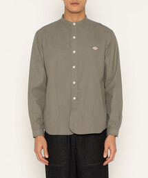 DANTON | MEN'S COTTON FLANNEL BAND COLLAR SHIRT(シャツ/ブラウス)