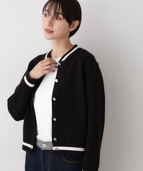 セール】【洗える】スタジャンカーディガン（カーディガン/ボレロ