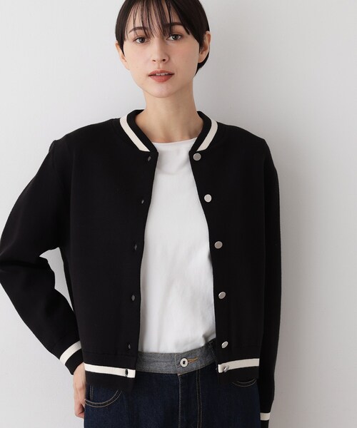 セール】【洗える】スタジャンカーディガン（カーディガン/ボレロ