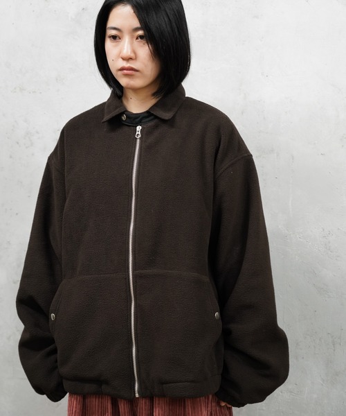 SUNNY  SPORTS（サニースポーツ）の「SUNNY SPORTS GOLF / サニースポーツゴルフ FLEECE SWING TOP フリース スイングトップ（ブルゾン・メンズ・ブラック/ダークブラウン・MEDIUM/LARGE/X-SMALL）」の2枚目の写真