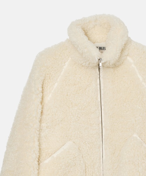 LE CIEL BLEU（ルシェルブルー）の「フェイクシャーリングジップアップブルゾン / Faux Shearling Zip-Up Blouson（テーラードジャケット・レディース・ホワイト/グレー・36）」の10枚目の写真