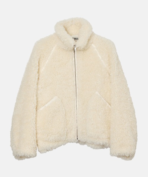 LE CIEL BLEU（ルシェルブルー）の「フェイクシャーリングジップアップブルゾン / Faux Shearling Zip-Up Blouson（テーラードジャケット・レディース・ホワイト/グレー・36）」の9枚目の写真