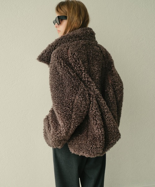 LE CIEL BLEU（ルシェルブルー）の「フェイクシャーリングジップアップブルゾン / Faux Shearling Zip-Up Blouson（テーラードジャケット・レディース・ホワイト/グレー・36）」の13枚目の写真