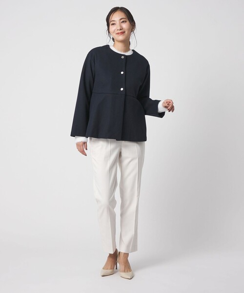 ニットメルトン ペプラム ショートコート ＜A DAY IN THE LIFE＞（ノー