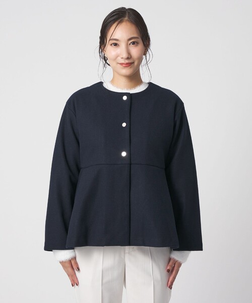 ニットメルトン ペプラム ショートコート ＜A DAY IN THE LIFE＞（ノー