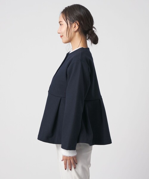 ニットメルトン ペプラム ショートコート ＜A DAY IN THE LIFE＞（ノー