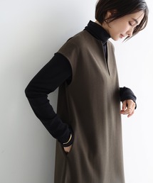 evernavy（エバーネイビー）の「ウール混Vネックロングワンピース（ワンピース）」