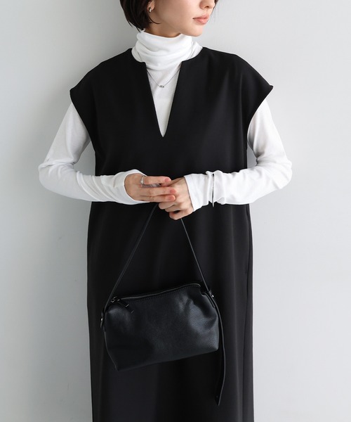 ウールVネック ロングワンピース ウール混Vネックロングワンピース（ワンピース）｜evernavy（エバー