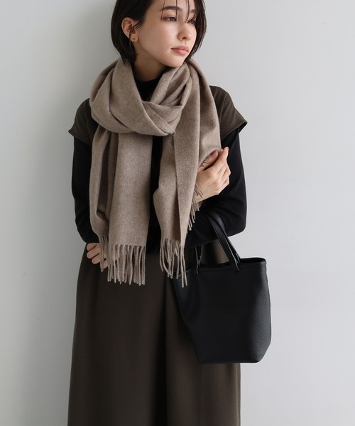 evernavy（エバーネイビー）の「ウール混Vネックロングワンピース