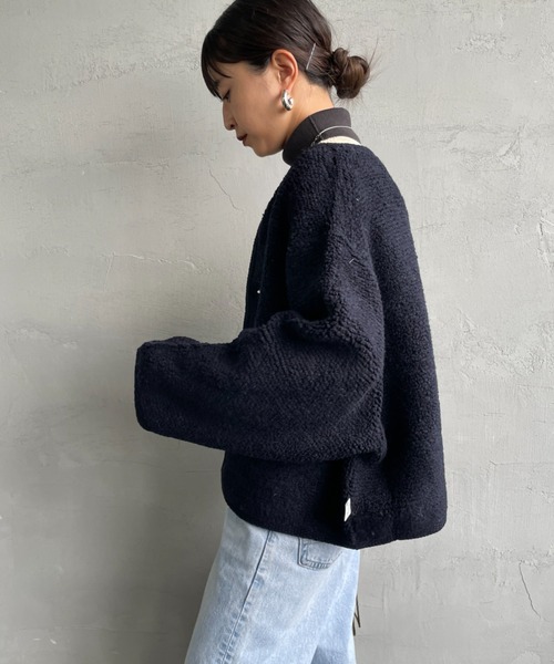 ORCIVAL（オーシバル）の「[ORCIVAL/オーシバル] クルーネック ブークレニットカーディガン（カーディガン/ボレロ・レディース・グレー/ネイビー・1）」の19枚目の写真