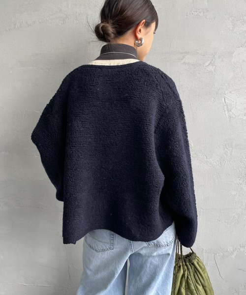 ORCIVAL（オーシバル）の「[ORCIVAL/オーシバル] クルーネック ブークレニットカーディガン（カーディガン/ボレロ・レディース・グレー/ネイビー・1）」の20枚目の写真