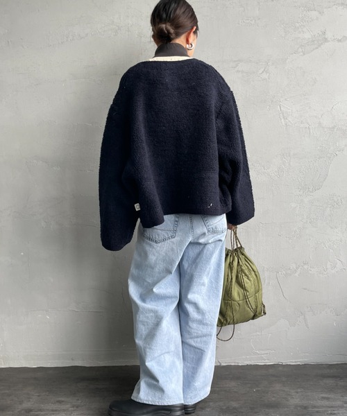 ORCIVAL/オーシバル] クルーネック ブークレニットカーディガン