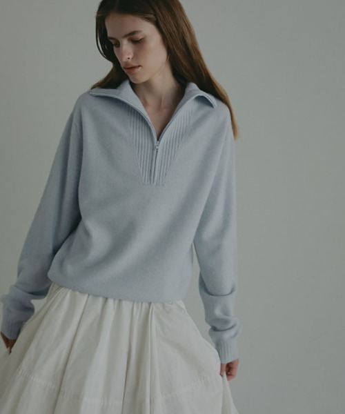 ハーフジップハイゲージニットプルオーバー（ニット/セーター）｜ETRE