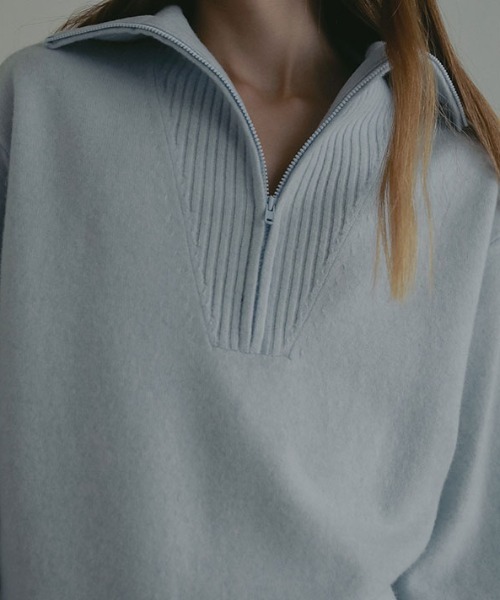 ハーフジップハイゲージニットプルオーバー（ニット/セーター）｜ETRE