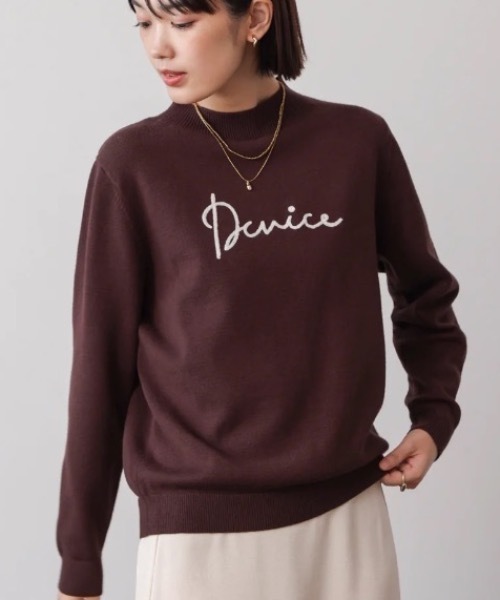 Bou Jeloud（ブージュルード）の「刺繍ロゴニット（ニット/セーター・レディース・ベージュ/ブラウン・FREE）」の2枚目の写真