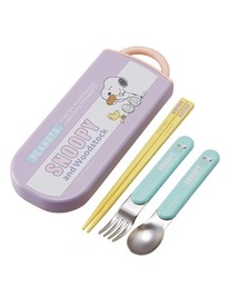 SNOOPY（スヌーピー）の「スヌーピー 抗菌 食洗機対応スライドトリオセット(名入れスペース付お箸) SNOOPY ポップカラー SK（カトラリー）」