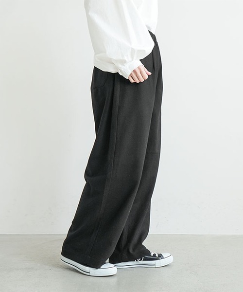 solamonat poche(ソラモナポッシェ)の「ウールイージーパンツ(その他パンツ・レディース・カーキ/ブラック/ホワイト/チャコールグレー・3.0/2.0/1/2)」の9枚目の写真