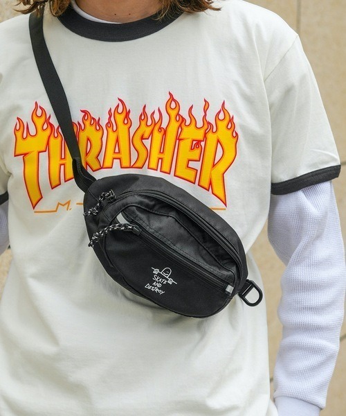 THRASHER（スラッシャー）の「【THRASHER/スラッシャー】Waist Bag/ウエストバッグ ボディバッグ ウエストポーチ ショルダーバッグ スケーター ストリート フェス（ボディバッグ/ウエストポーチ・メンズ・ブラック/ブラック系その他・FREE）」の3枚目の写真