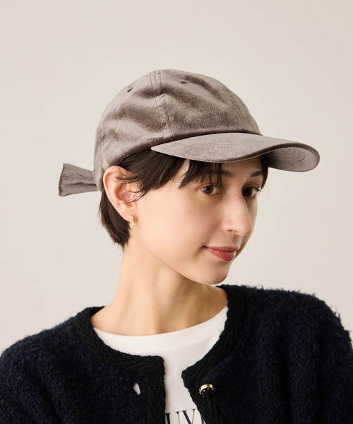 ROPE' PICNIC(ロペピクニック)の「ベロアリボンキャップ(キャップ・レディース・ベージュ/ブラック・FREE)」の5枚目の写真