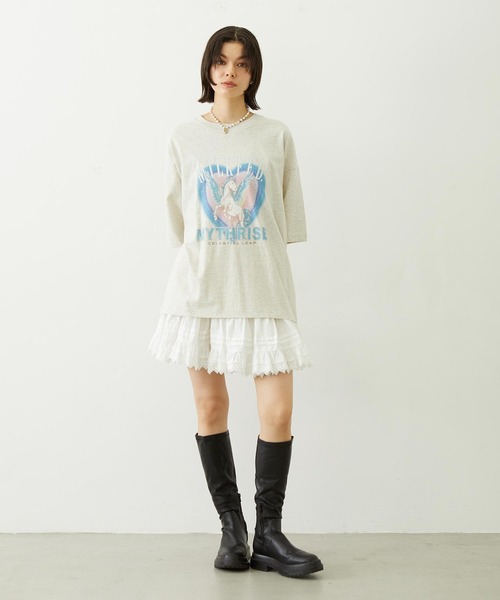 MILKFED.（ミルクフェド）の「LACE MINI SKIRT（スカート・レディース・ブラック/ホワイト・ONE SIZE）」の4枚目の写真