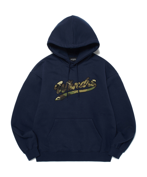 WKNDRS(ウィーキャンドース)の「CAMO APPLIQUE HOODIE (NAVY)(パーカー・レディース・その他・X-LARGE/MEDIUM/LARGE)」の1枚目の写真