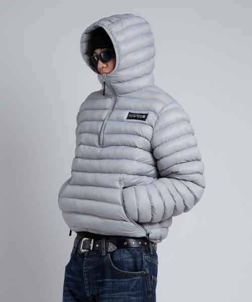 セール】【Sourcream】中綿ハーフジップフードプルオーバー（ブルゾン