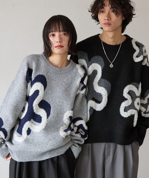 PBLIM（ページボーイリム）の「《UNISEX》フラワーモチーフニット（ニット/セーター・レディース・グレー/ブラウン/ブラック・FREE）」の16枚目の写真