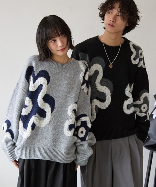 PBLIM（ページボーイリム）の「《UNISEX》フラワーモチーフニット（ニット/セーター・レディース・グレー/ブラウン/ブラック・FREE）」の17枚目の写真