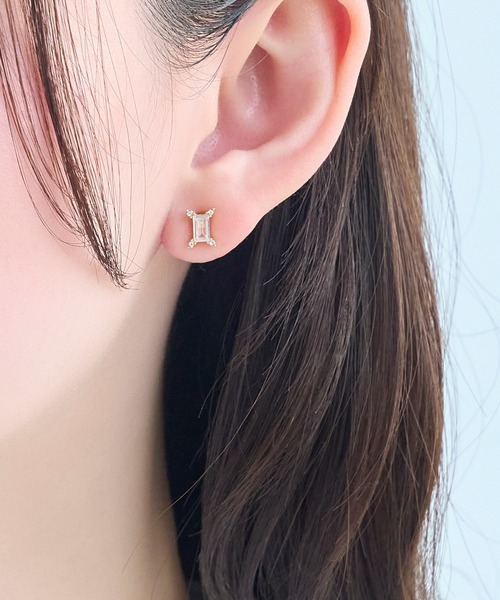 金属アレルギー対応】クラシックビジューセラミックピアス（片耳