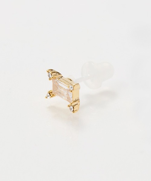 金属アレルギー対応】クラシックビジューセラミックピアス（片耳