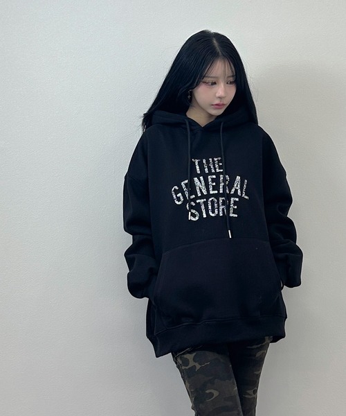 FOLLOWIN(フォロウィン)の「3color【裏ボア】ロゴプリントビックシルエットオーバーフーディ(パーカー・レディース・ホワイト/ブラック/グレー・FREE)」の13枚目の写真
