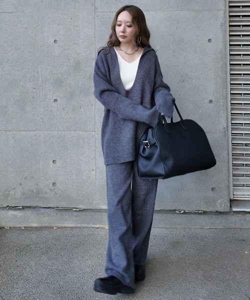LAULEN(ローレン)の「skipper neck rib knit 3set /スキッパーネックリブニット3点セット(セットアップ・レディース・ブラック/ベージュ/ダークグレー・FREE)」の3枚目の写真