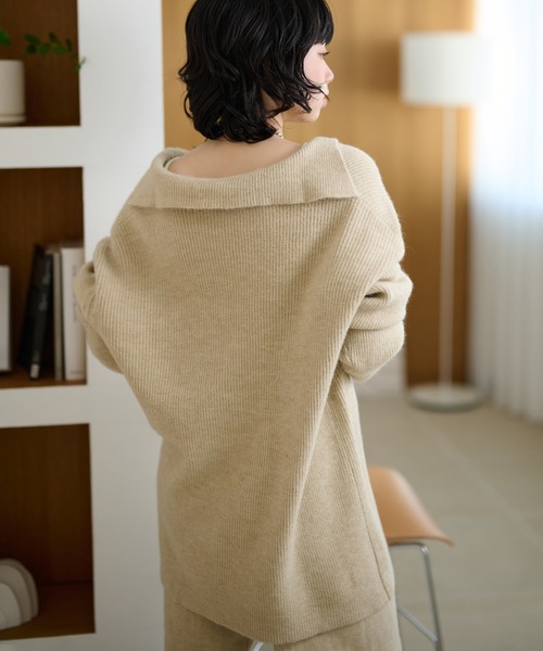 LAULEN(ローレン)の「skipper neck rib knit 3set /スキッパーネックリブニット3点セット(セットアップ・レディース・ブラック/ベージュ/ダークグレー・FREE)」の10枚目の写真